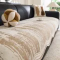 Modern Luxury Chenille Sofa Cushion All Season Non-Slip Straight Couch Cover Protector - Brown / 70*70