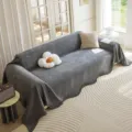 Funda de sofá de chenilla gris con bordado de estrellas, protector antideslizante - 180*130 / Gris