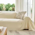 Beige Chenille Sofabezug Variante, weicher Strukturbezug mit Fransen für Wohnzimmer Deko. - 180x130cm / Beige