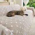 Nordischer 3-Schichten-Gaze-Sofabezug, atmungsaktiver, gewebter Sofaschoner für das Wohnzimmer. - 115*70CM / Hellmocha