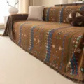 French chenille sofa cover blanket bohemian ethnic geometric pattern tassel throw blanket - 180*130 / Coffee