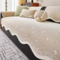 Ice silk cooling sofa cushion cover summer anti-slip mat protector for living room - 70x70 / Shaped Milky Mist Starlight Mat in Coffee