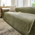 Green chenille sofa cover variant, premium vertical striped protective slipcover style. - 180x130cm / Light Green