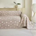 Three-layer gauze sofa cover blanket breathable versatile beige leaf pattern home decor - Air Blanket-Leaf / 115*70cm (Baby Blanket) / Light Mocha