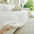 Japanese minimalist weave sofa cover, breathable 3-layer yarn air blanket, cream white - 230x340cm / Beige