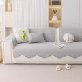 Grijs gebreide jacquard golvende bankhoes, moderne minimalistische woonkamer bankovertrek. - Sierkussenhoes / 45*45mm / Grijs