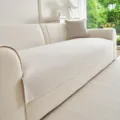 Copridivano in ciniglia crema fodera protettiva bianco crema tinta unita variante tappeto - 70*70 / Beige