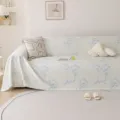 Copridivano estivo in maglia rinfrescante, morbido tessuto traspirante con motivo ad albero blu. - 180x130cm / Blu