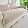 Copridivano in ciniglia color crema, morbido cuscino protettivo antiscivolo per il soggiorno. - 6245791938989 / 70*70 / Kaki