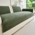 Fodera per divano in ciniglia verde, copridivano antiscivolo per salotto stile crema arredo casa. - 70*70 / Verde scuro