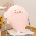 Cute pink seal plush pillow, soft stuffed animal doll for bed, comfortable nap support cushion. - 40x55cm / Baby Pink