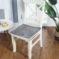 Graues Plüsch Stuhlkissen mit weißer Kordel, gemütliche Sitzauflage für Büro und Esszimmer. - 40*40cm / Grau