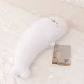 Lindo peluche de foca blanca almohada corporal suave muñeca para la cama y siesta. - 95cm / Blanco Leopardo