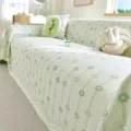 Cool ice silk sofa cover, green floral pattern slipcover, cream style living room mat. - 180*130 / Huayang Sofa Towel Cover - Green