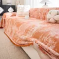 Noordse stijl chenille bankhoes, oranje gestructureerde antislip deken voor woonkamer. - 180x90 Pakket / Oranje