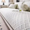 Ice silk summer sofa cover breathable knitted non-slip couch cushion mat white diamond pattern - 70*70 / Gray