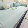 Summer ice silk cooling sofa cushion cover, anti-slip living room one-piece straight mat cover. - 70x70 / Green