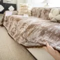 Noordstijl chenille bankhoes, krasbestendige bruine getextureerde bankovertrek woonkamer - 180x90 Pakket / Chocolade