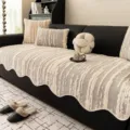 Fodera per divano testurizzata minimalista grigia a righe jacquard cuscino protettore antiscivolo - 70x70cm / Grigio
