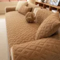 Plüsch Sofaüberzug Verdickte Einfarbige Couchdecke Gestepptes Rautenmuster Wohnzimmer Heimtextilien - 70*70 / Dunkelbraun