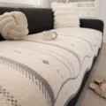 European minimalist knitted sofa cover cushion, soft plush textured anti-slip furniture protector. - 70*70 / Gray