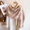 Damen verdickter Cashmere-Imitat Schal, doppelseitiges geometrisches Druckdesign, warmer Winter. - Camel Geometrisch