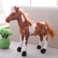Cute simulation horse plush toy with standing posture, soft stuffed animal doll for home decor - 60CM / Paint Horse