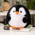 Jouet en peluche pingouin rond, poupée en tissu moelleux, joli cadeau d'anniversaire mignon. - Noir Sans Fleur