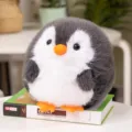 Adorable pingouin peluche ronde gris et blanc jouet en peluche mignon pour enfant cadeau - Gris sans fleur