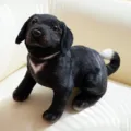 Cute simulation black puppy plush toy, soft stuffed dog doll for sofa decor, cozy variant. - Squatting Black Dog