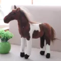 Plush toy horse simulation animal brown white standing doll cute home decoration - 60CM / Hucul Horses