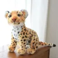 Lindo juguete de peluche de leopardo cachorro sentado muñeca de peluche con manchas realistas. - 33cm / Leopardo Clásico