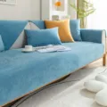 Waterdichte effen bankhoes antislip huisdierbescherming blauwe bankkussen alle seizoenen - Lichtblauw Corduroy Gezoomde Stijl / Lendenkussensloop 30x50