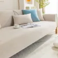 Waterdichte bankhoes krasbestendig vier seizoenen universeel antislip minimalistisch effen kleur - Beige Corduroy Gezoomd / Lendenkussensloop 30x50