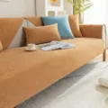 Modern minimalist solid color waterproof sofa cover pet-proof anti-slip cushion slipcover - Hemmed Style / 50x70cm / Brown