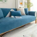 Modern minimalist solid color velvet sofa cover waterproof anti-scratch living room slipcover - Corduroy Dark Blue Folded Edge Style / 50*70 (Usable as Armrest)