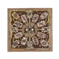 Foulard Quadrato Stampa Carte da Gioco Vintage Effetto Seta 90cm Accessorio Moda Donna Chic - 90FJ18