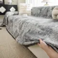 Noorse Chenille Bankhoes Antislip Antikras Deksel Voor Gezellige Woonkamer Stijlen - 180x90 Pakket / donkergrijs