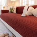 Verdikte fluwelen bankhoes warme anti-slip, comfortabele kussenbeschermer voor bank - 70x70cm / Bordeauxrood
