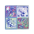 Pañuelo de seda cuadrado con estampado botánico elegante pañuelo floral moda mujer verano - XFJ49