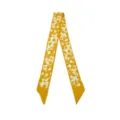 Sciarpa stretta gialla con fiori, elegante nastro per capelli da donna e ragazza. - 125cm / Giallo