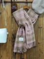 Korean style pink brown plaid tassel scarf for women, thickened winter warm winter neckerchief - Grid Pattern Pink & Brown