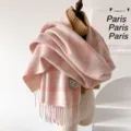 Winter pink plaid tassel scarf women warm oversized oversized thick cozy fashion stylish cozy accessory - 195x65cm / Pink Tassel Plaid