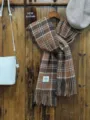 Autumn Winter Brown Plaid Scarf Tassel Warm Thickened Women Men Retro Casual Neck Wear - Dark Brown Gingham
