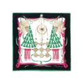 Elegante pañuelo cuadrado de seda estampado estilo lujoso con motivos militares clásicos. - XFJ27