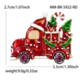 Christmas car brooch enamel rhinestone red truck holiday jewelry gift accessories pin - KC Gold Red (5922-RD)