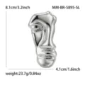 Minimalist stainless steel abstract half face mask brooch for stylish clothing accessories. - Abstract Half Face Mask Style (MM-BR-5895-SL) / Silver