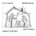 Christmas Nativity Scene Alloy Brooch Religious Holiday Fashion Jewelry Gift Pin - Silver