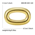 Gold stainless steel oval brooch fashion suit accessory elegant collar pin with sizes. - Ring Style (MM-BR-5851-GD) / Gold
