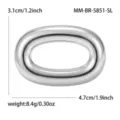 Stainless steel circular ring brooch suit accessory versatile shirt collar clip 3.1x4.7cm - Ring Style (MM-BR-5851-SL) / Silver